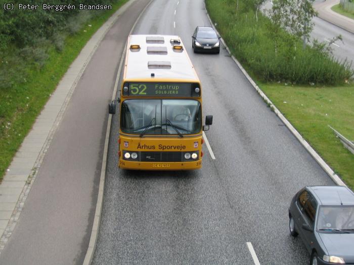 Århus Sporveje 314, Ringvej Syd - Linie 52