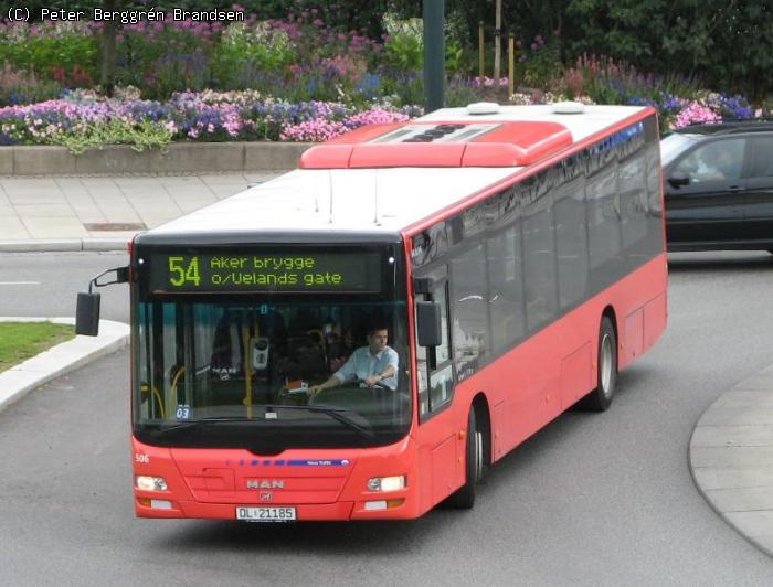 UniBuss 506, Nationaltheatret - Linie 54