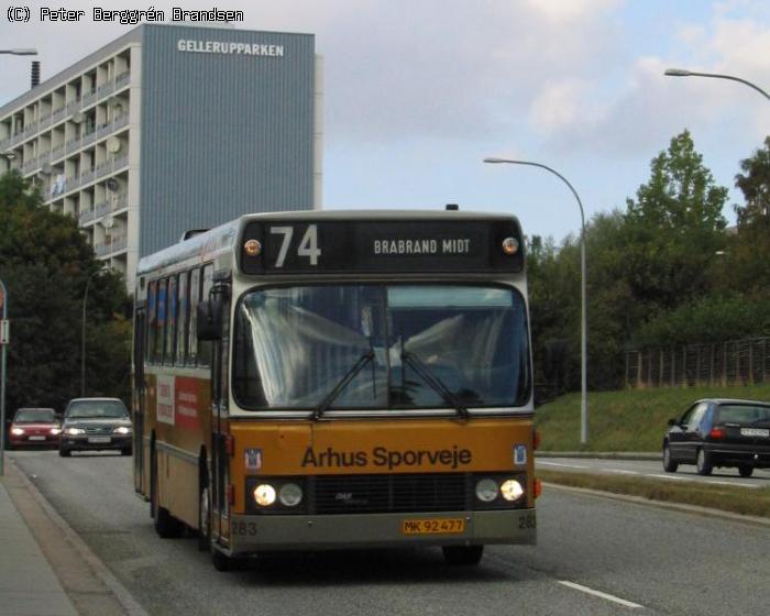 Århus Sporveje 283, Tinesvej - Linie 74