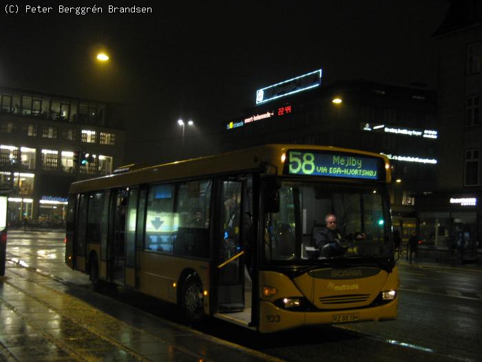 Århus Sporveje 103, Banegårdspladsen - Linie 58