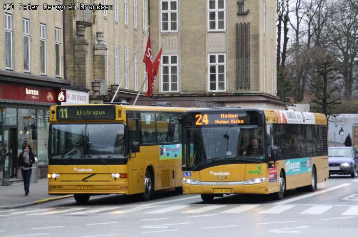 Århus Sporveje 446 & 140, Banegårdspladsen - Linie 11 Ekstra & 24