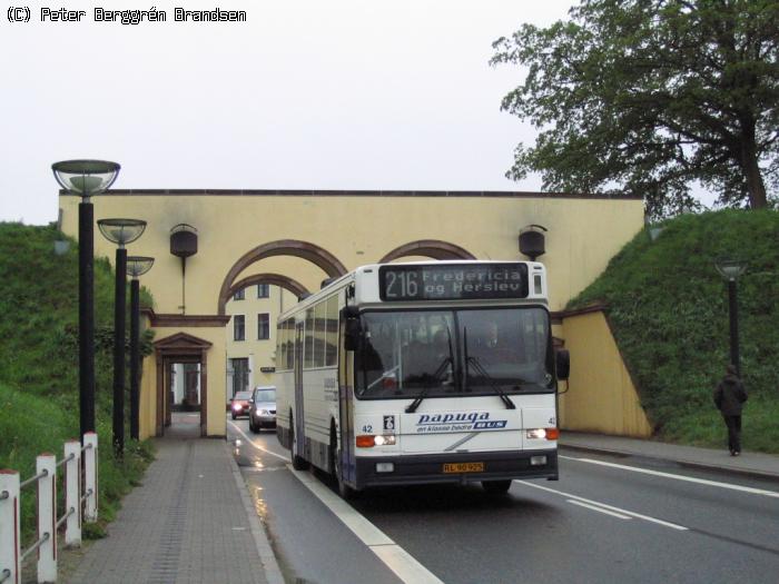 Papuga Bus 42, Danmarks Port, Fredericia - Rute 216