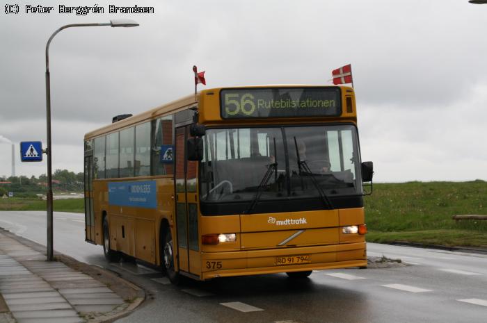 Århus Sporveje 375, Skæring Strandvej - Linie 56