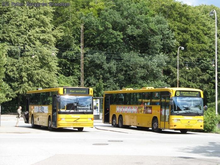 Århus Sporveje 360 & 607, Marienlund - Linie 1 & 8