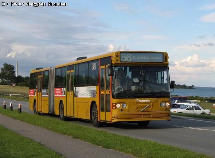 Århus Sporveje 443, Skæring Strandvej - Linie 56