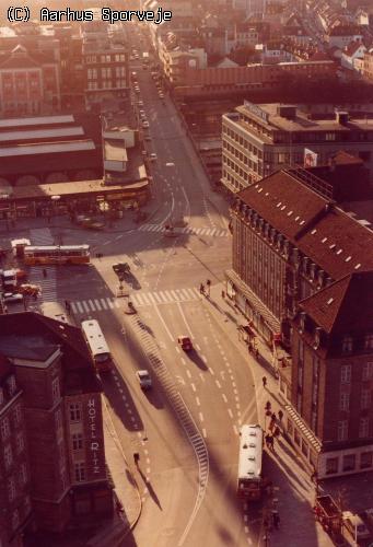 Park Allé & Banegårdspladsen set fra Rådhustårnet