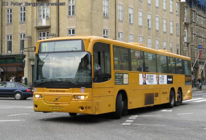 Århus Sporveje 610, Banegårdspladsen.<br>Linie 11 Ekstra.