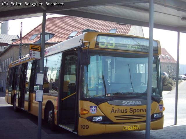 Århus Sporveje 109, Rutebilstationen - Linie 53