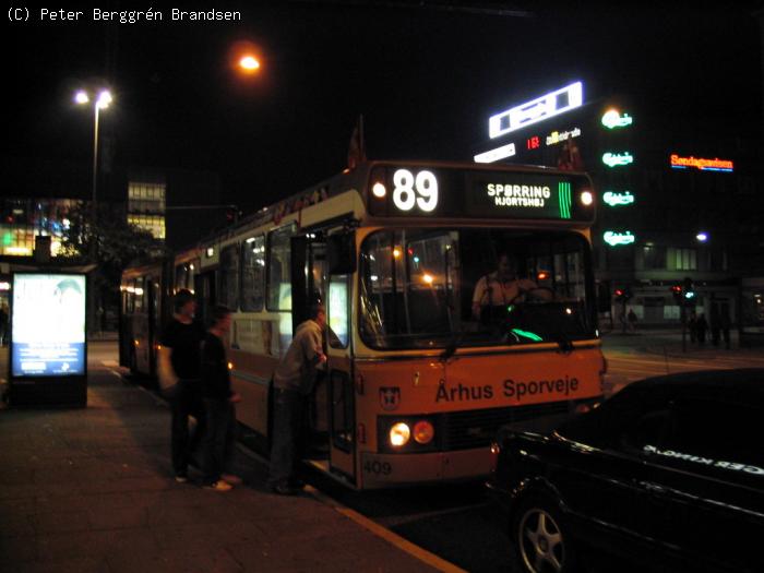 Århus Sporveje 409, Banegårdspladsen - Natbus 89